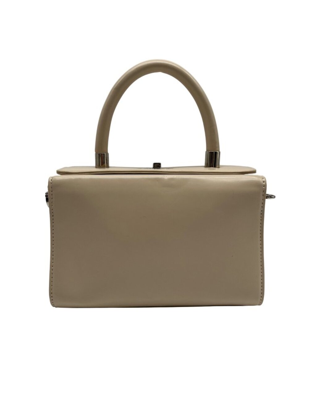 MMS Brand Cream Leather Top-Handle Bag